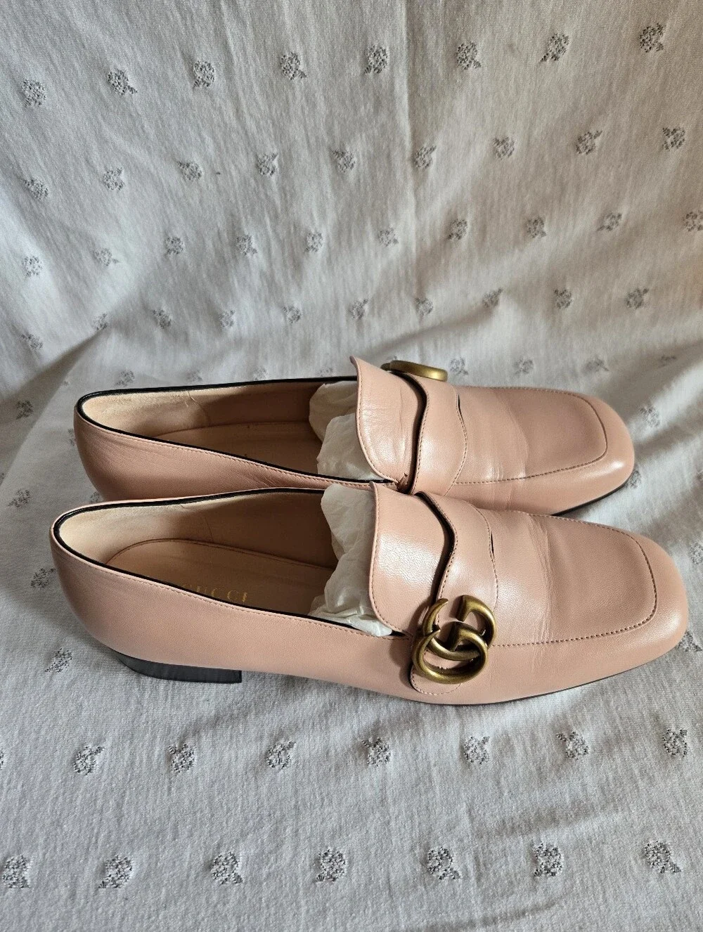 Gucci Malaga Kid Perfect Pink Moccasin Leather Loafers Size 40